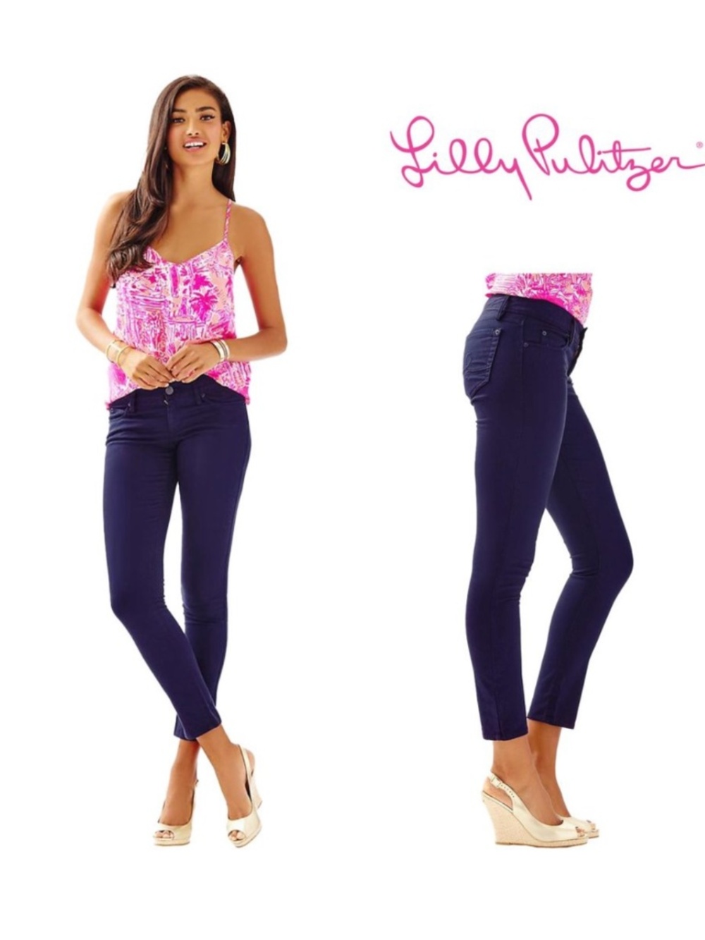 NWT Lilly Pulitzer Worth Skinny Jean in True Navy, Size 12